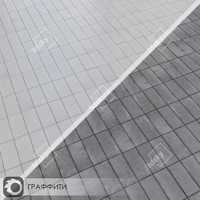 Graffiti Collection: Milano Ceramic Tiles 3D model image 5