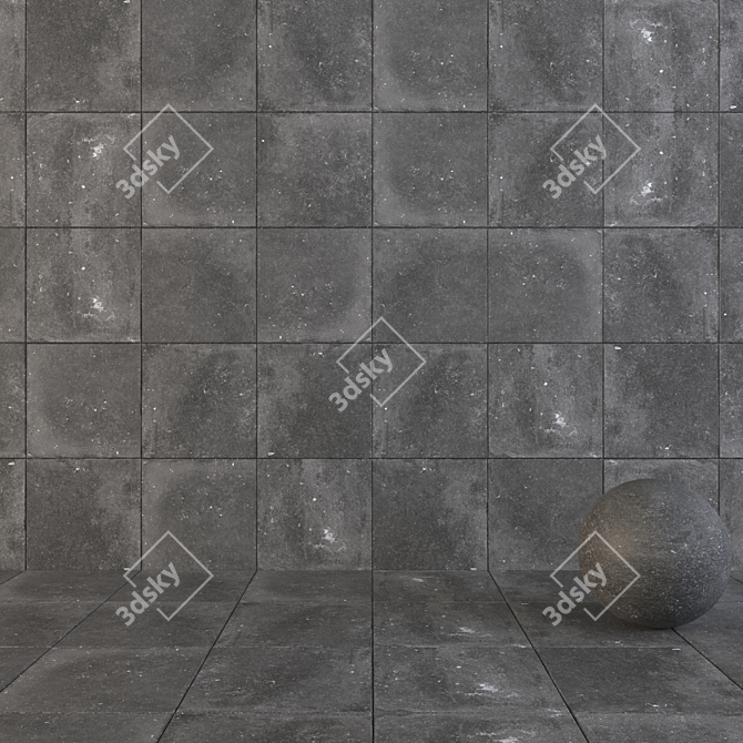 Flaviker Nordik Stone Black: Stunning Wall and Floor Tiles 3D model image 1
