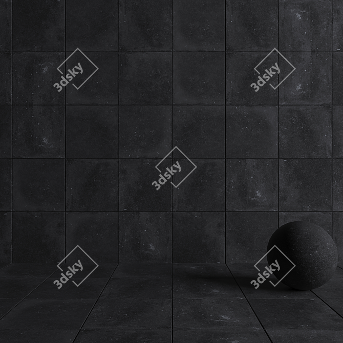 Flaviker Nordik Stone Black: Stunning Wall and Floor Tiles 3D model image 4