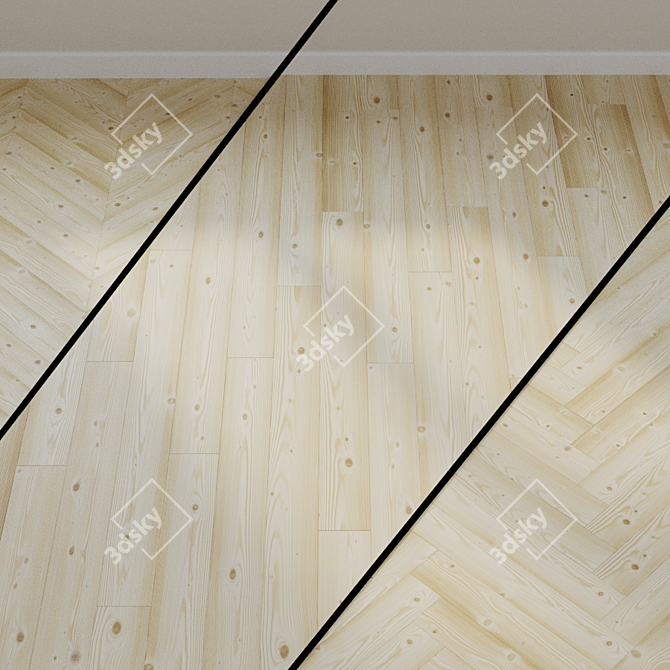 Natural Pine Laminate Flooring 3D model image 1