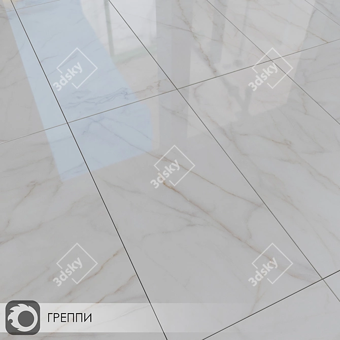 Elegant Milano Marble Ceramic Tiles 3D model image 3