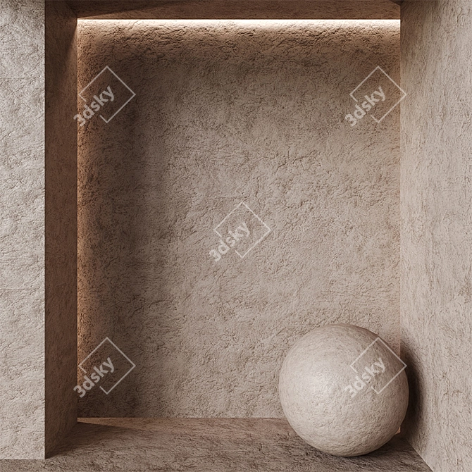 Sleek Plaster Texture Set 3D model image 1