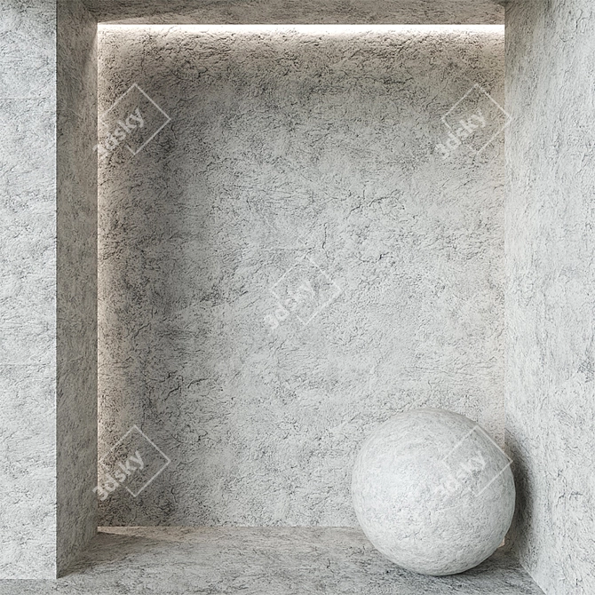 Sleek Plaster Texture Set 3D model image 2