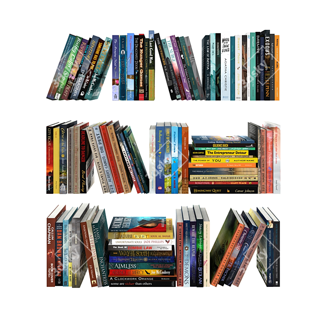 Versatile Collection of 100 Unique Books 3D model image 1