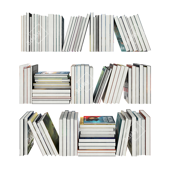 Versatile Collection of 100 Unique Books 3D model image 2