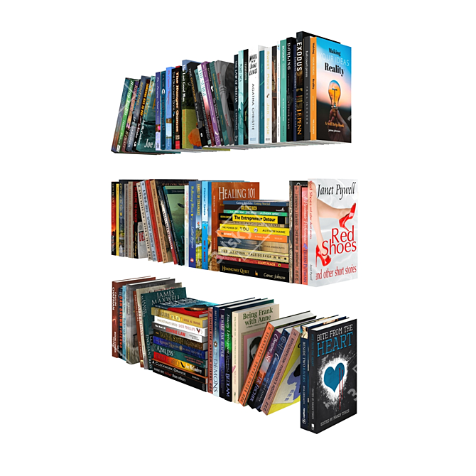 Versatile Collection of 100 Unique Books 3D model image 3