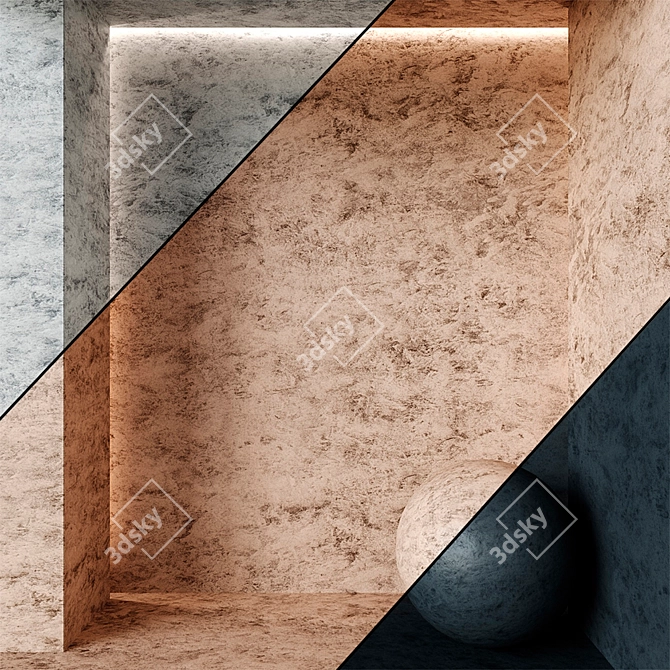 Seamless Decorative Plaster Texture 3D model image 1