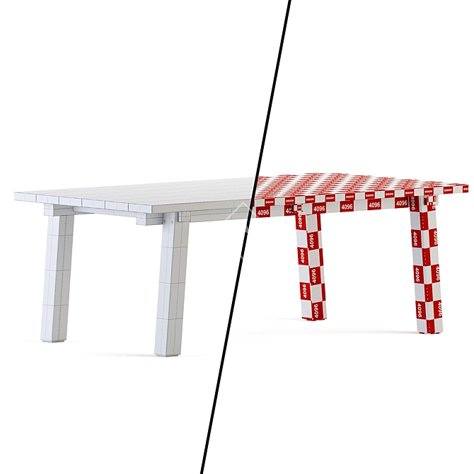 Rustic Teaka Table: Authentic Design for Indoor and Outdoor Use 3D model image 5