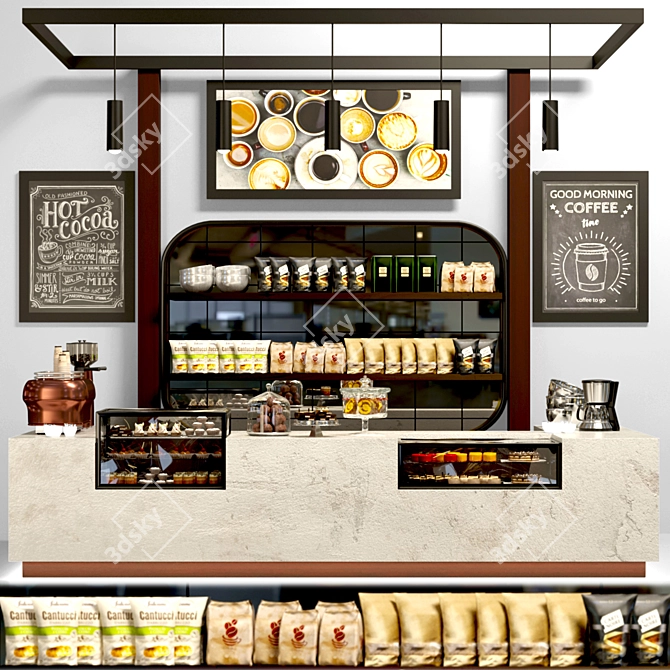 Cafe Design Project: Coffee, Chocolate, Desserts & More 3D model image 1