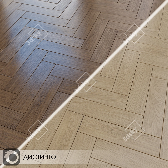 Distinto Brown Wood-Look Ceramic Tiles 3D model image 3