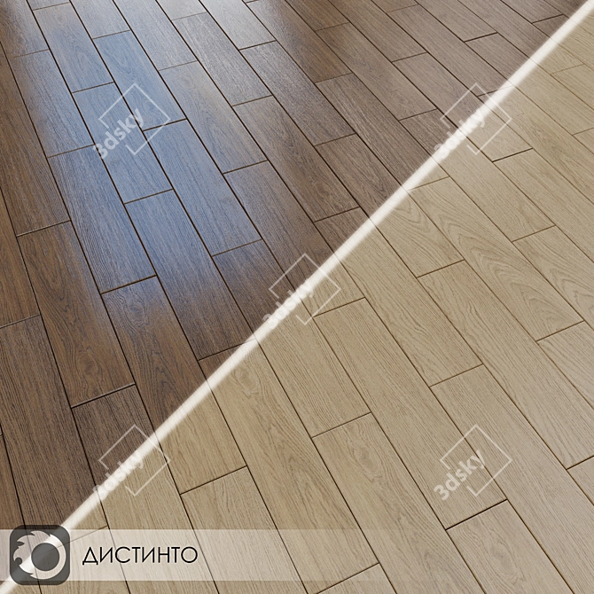 Distinto Brown Wood-Look Ceramic Tiles 3D model image 4