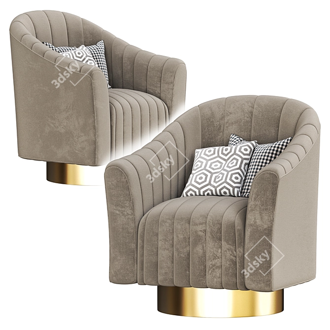 Garda Modern Armchair - Sleek and Stylish 3D model image 3