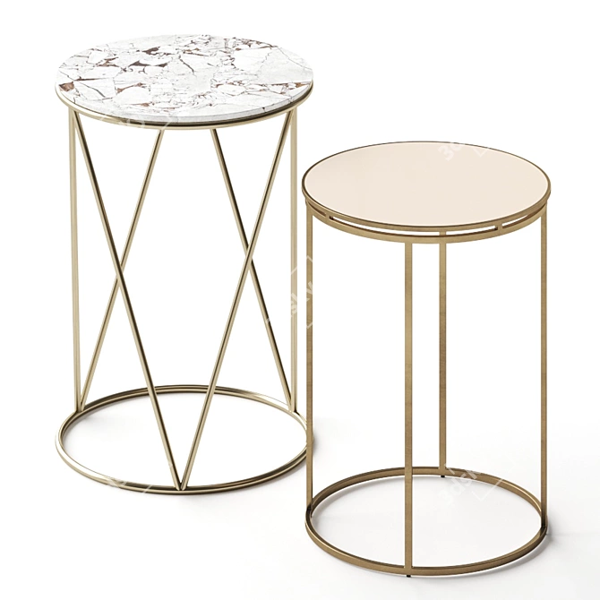 Belle and Melena Side Tables: Elegant and Versatile 3D model image 1