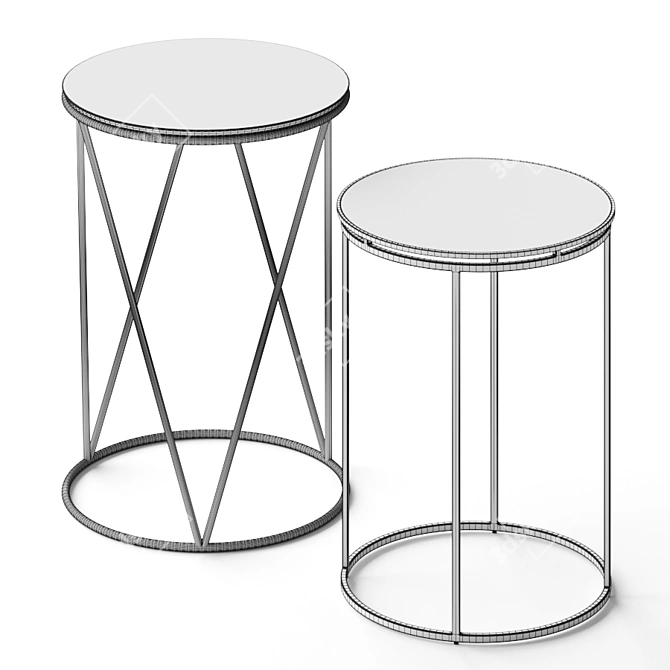 Belle and Melena Side Tables: Elegant and Versatile 3D model image 2