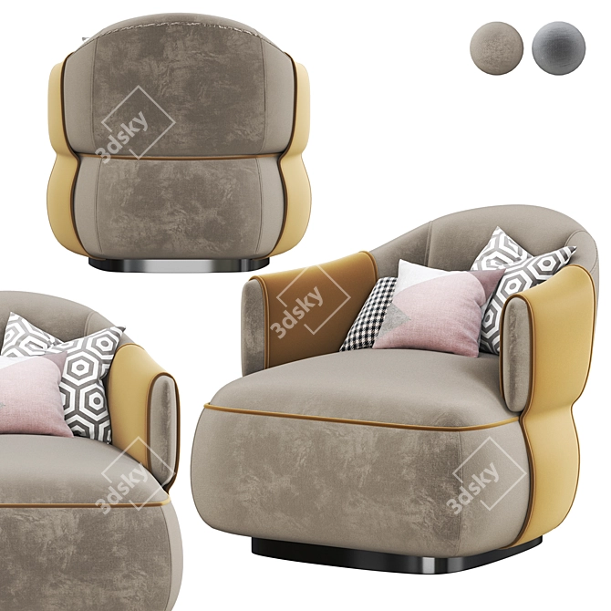 Luxurious Trussardi Larzia Armchair 3D model image 2