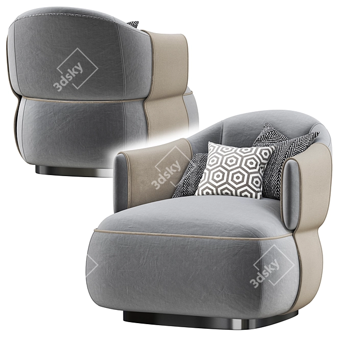 Luxurious Trussardi Larzia Armchair 3D model image 3