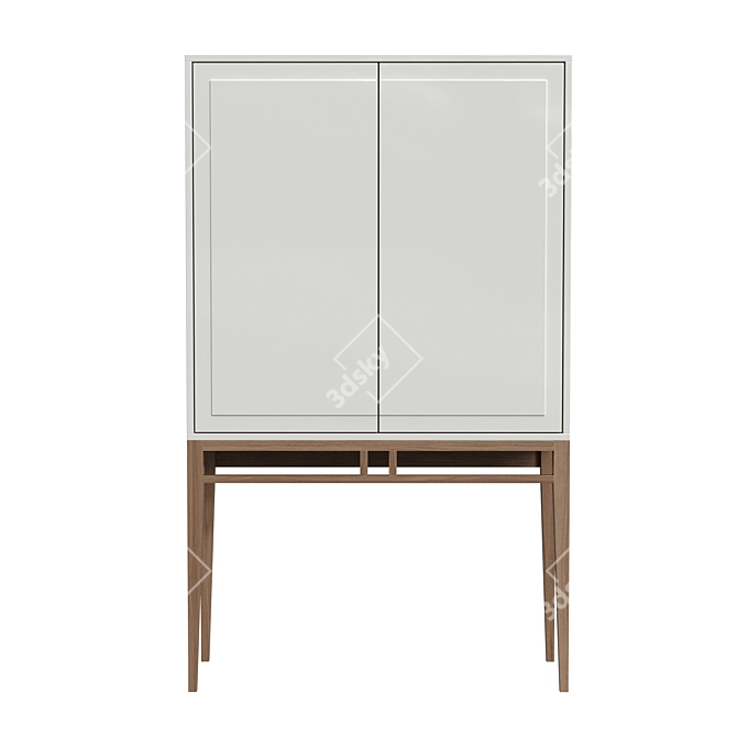 Modern Gray Walnut Display Cabinet - Angel Cerda 3D model image 3