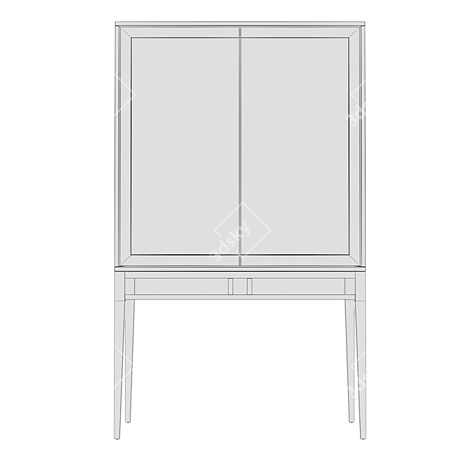 Modern Gray Walnut Display Cabinet - Angel Cerda 3D model image 4