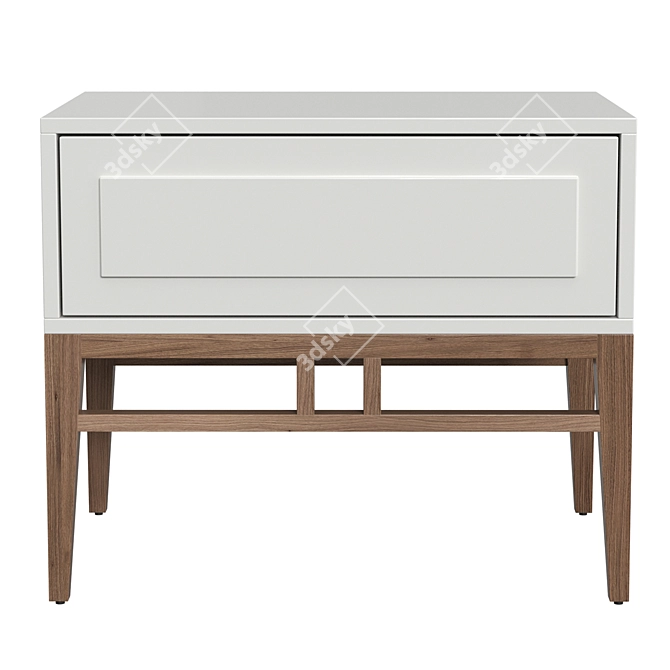 Modern Gray Walnut Nightstand by Angel Cerda 3D model image 3