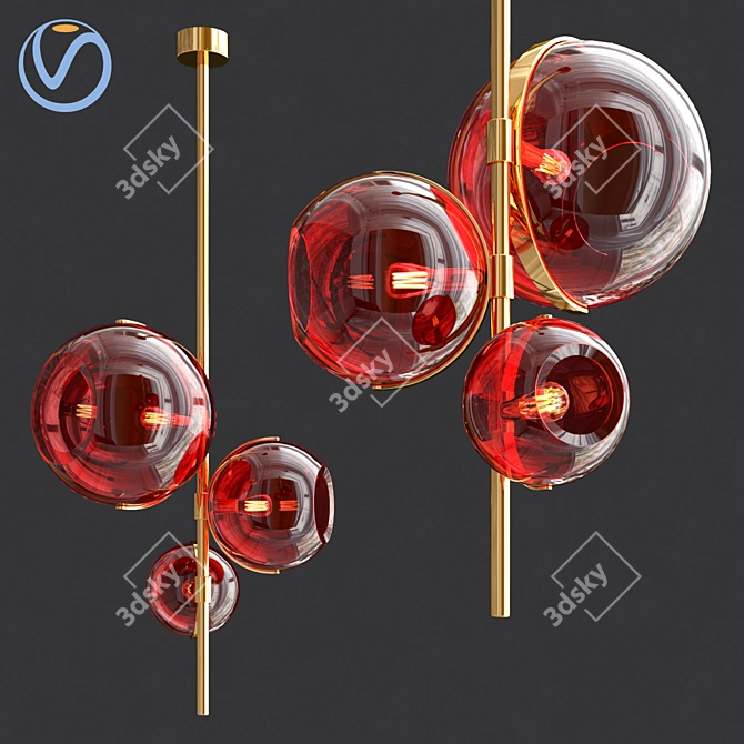 Elegant Rubie Lamp: 70cm Height 3D model image 1