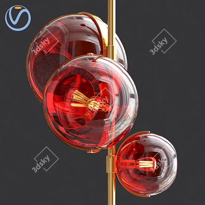 Elegant Rubie Lamp: 70cm Height 3D model image 2