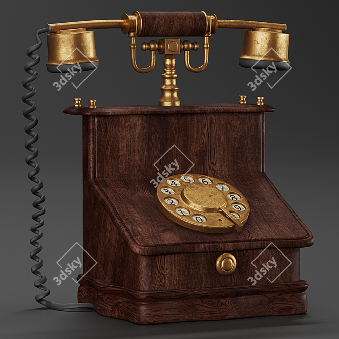 Vintage Retro Cellphone 3D model image 1