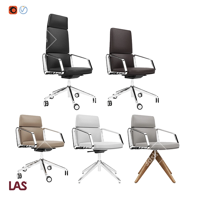 Executive Lead Series Armchair 3D model image 1