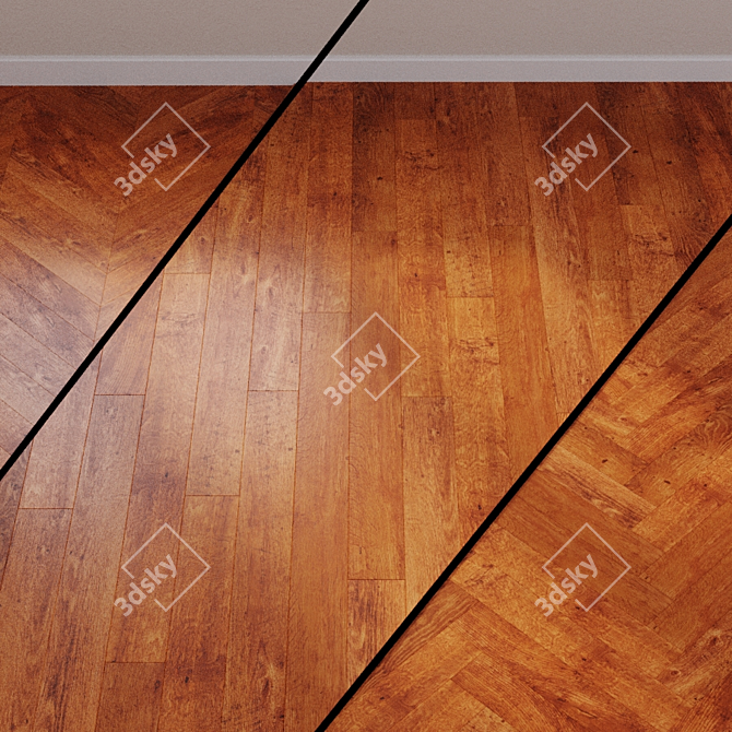 Antique Oak Laminate Flooring: Classic Elegance 3D model image 1