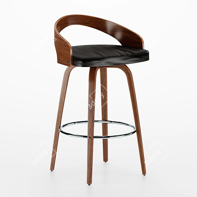 Stylish Glenrose Swivel Bar Stool 3D model image 1