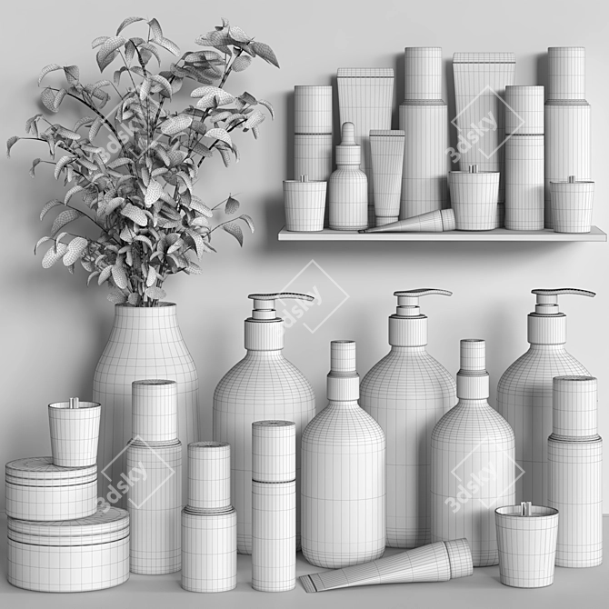 Modern Bathroom Essentials Set 3D model image 5