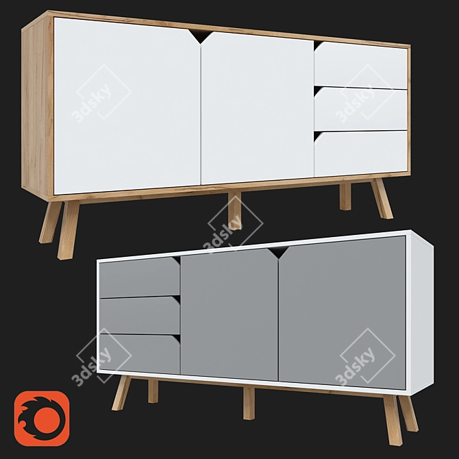 Vivaldi Tokio Chest of Drawers 3D model image 1