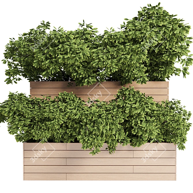 Outdoor Wood Box Plant - 14 3D model image 3