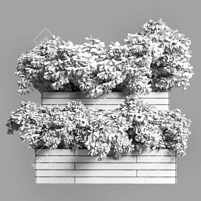 Outdoor Wood Box Plant - 14 3D model image 4