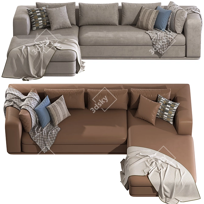 Chelsea 3-Seater Sofa: Stylish and Comfortable 3D model image 1