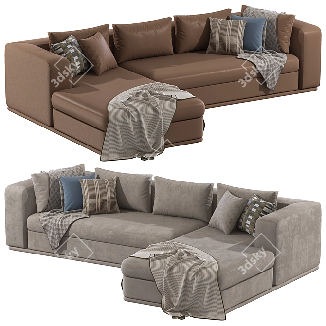 Chelsea 3-Seater Sofa: Stylish and Comfortable 3D model image 2