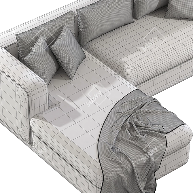 Chelsea 3-Seater Sofa: Stylish and Comfortable 3D model image 5