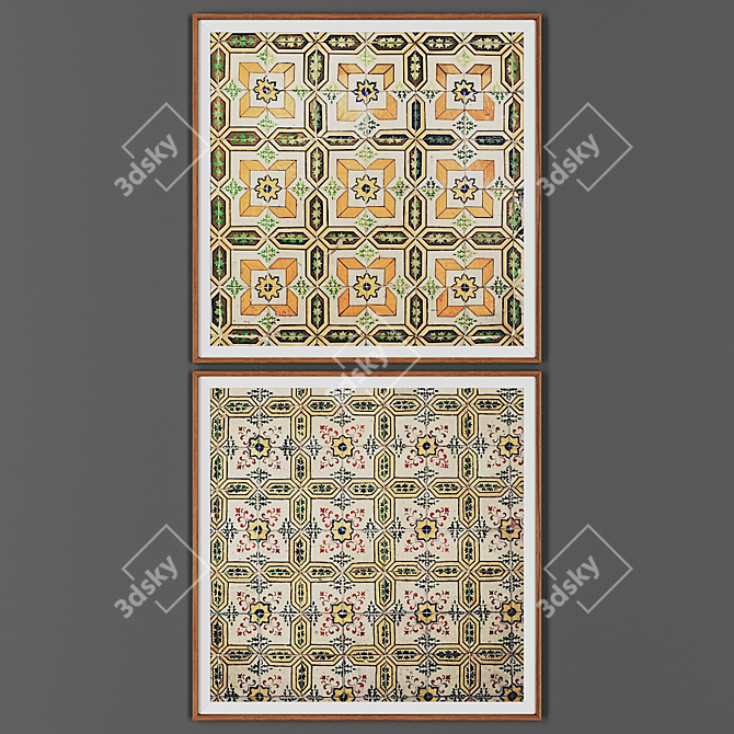 Wooden Frame Duo: Picture Collection 3D model image 1