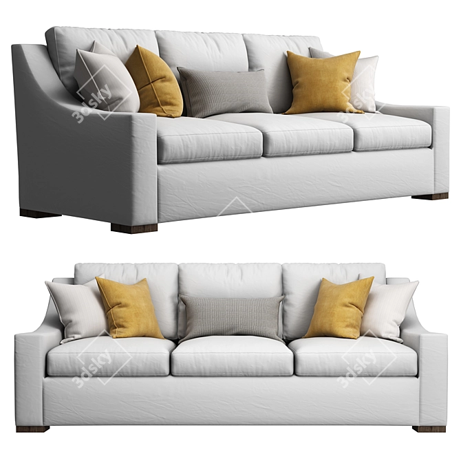 Wesley Hall Netherton: Stylish Sofa for Modern Living 3D model image 1