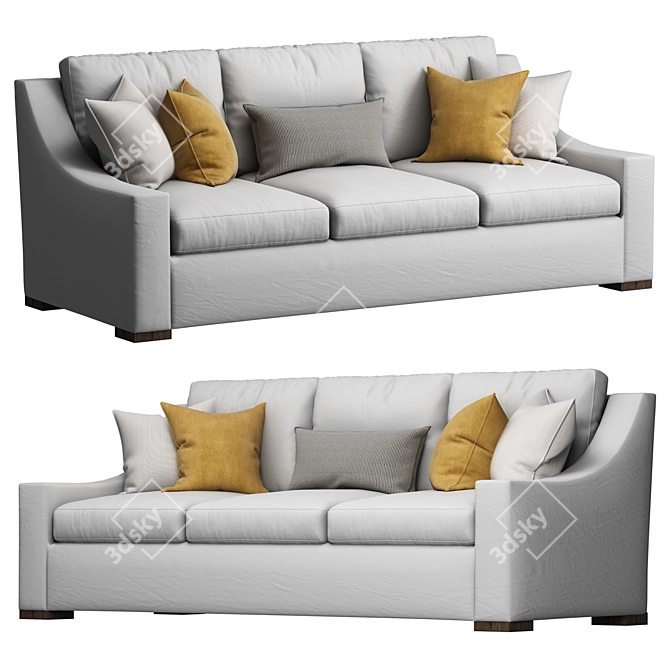 Wesley Hall Netherton: Stylish Sofa for Modern Living 3D model image 3
