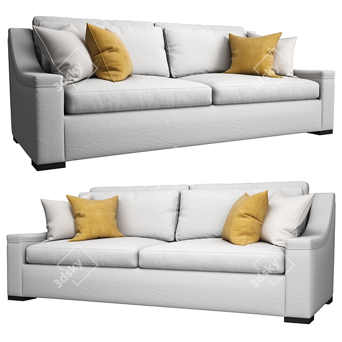 Wesley Hall Lowell: Contemporary Sofa 3D model image 2