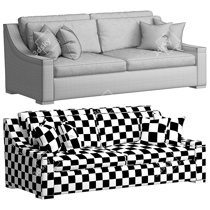 Wesley Hall Lowell: Contemporary Sofa 3D model image 4