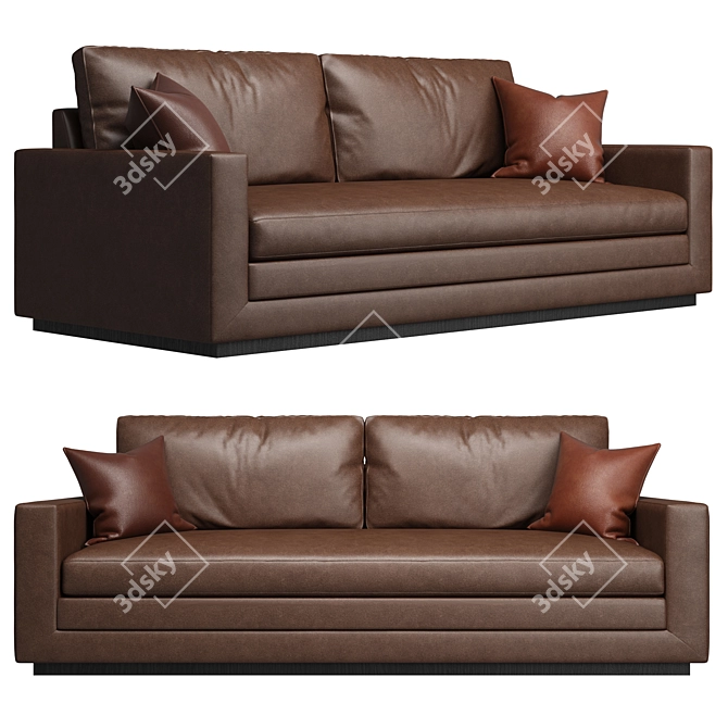 Wesley Hall Dapper Leather Sofa 3D model image 1