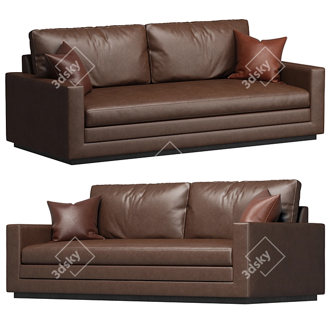 Wesley Hall Dapper Leather Sofa 3D model image 3