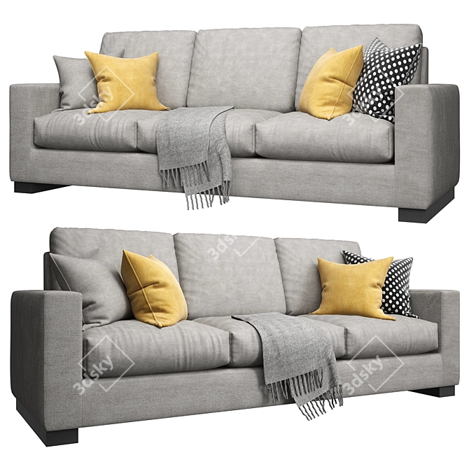 Wesley Hall Ample Sofa: Sleek and Stylish Comfort 3D model image 2