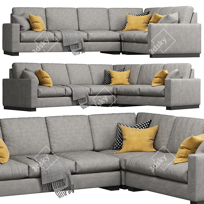Wesley Hall Ample Sectional - Spacious and Stylish 3D model image 1