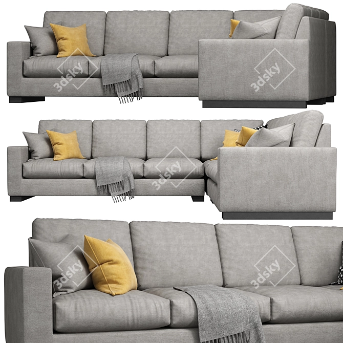 Wesley Hall Ample Sectional - Spacious and Stylish 3D model image 2