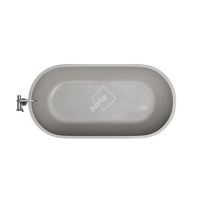 Cocoon Solid Stone Bath: Timeless Elegance 3D model image 4