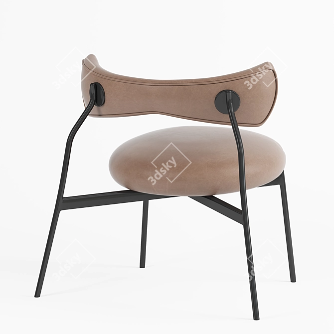 Elegant Leather Chair 3D model image 3