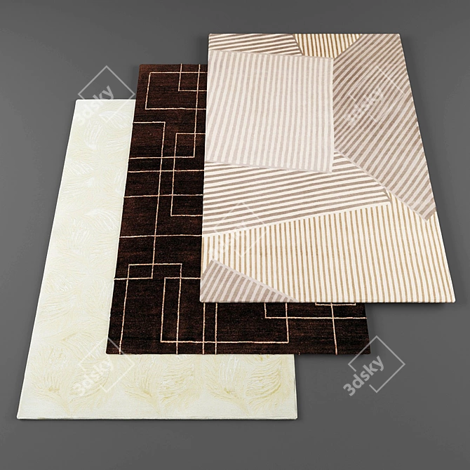 High-Res Rug Set (4-Piece) 3D model image 1