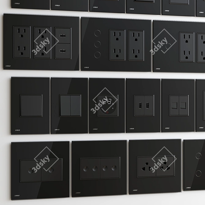 Livolo Touch US: Modern Modular Switch and Socket Set 3D model image 2